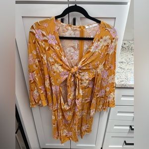 Flirty bell sleeve mini dress